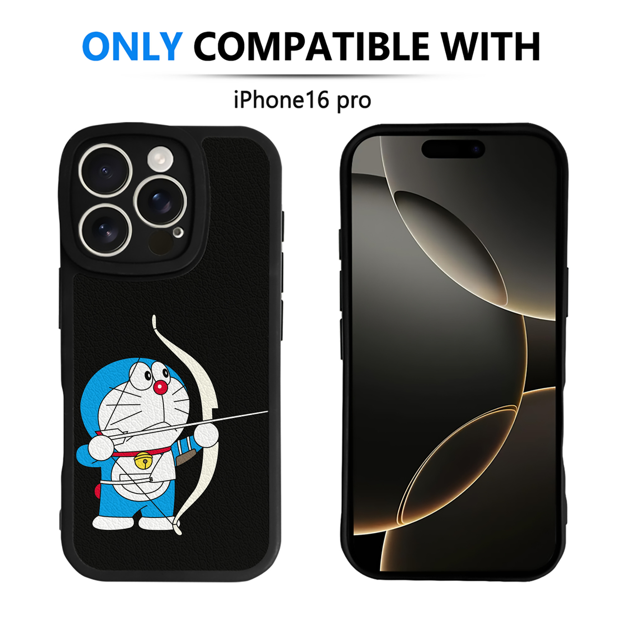 （画像用） ドラえもん Doraemon 【iPhone 16シリーズ対応】シリコンスマホケース（レザー調） 材質：シリコン
